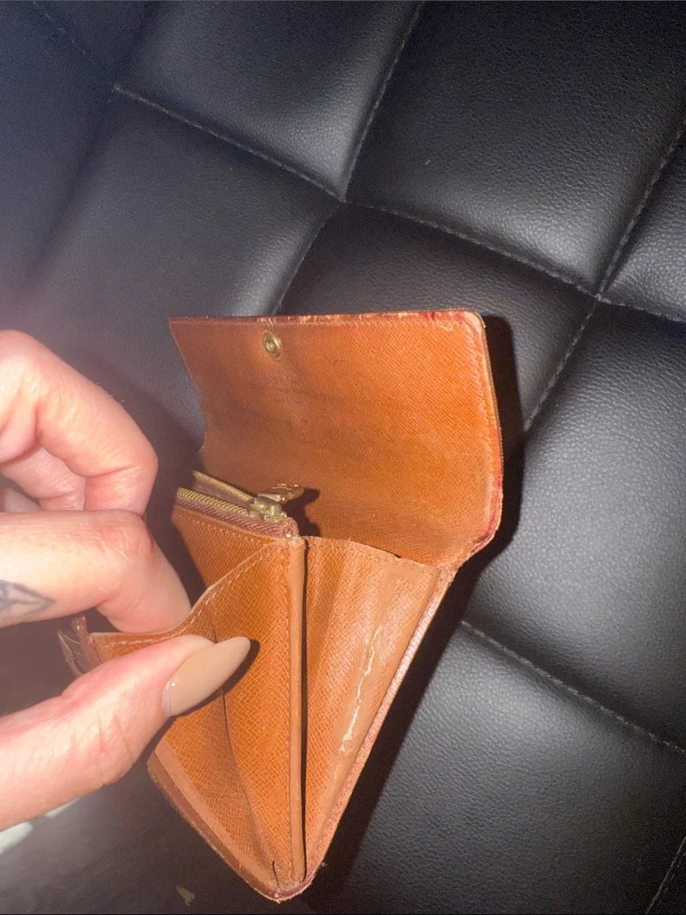 Louis Vuitton Monogram Canvas Flap Wallet - Dark Brown with Gold Hardware